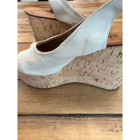 Authentic Chloe Peep Toe Wedges, sz. 39 Made in Italy Leather - Picture 4 of 8